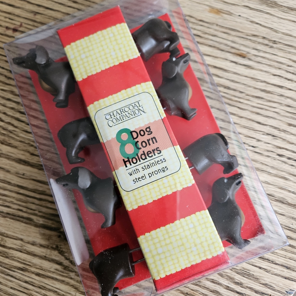 Dauchshund Corn Holders 4 pairs...new unused Uncommon Goods/Charcoal Companion